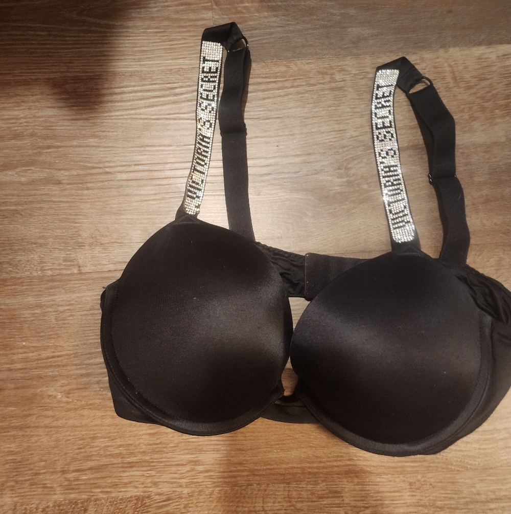 Victoria's Secret Black Bra with Sparkling Straps